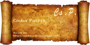 Csuba Patrik névjegykártya