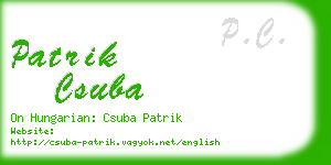 patrik csuba business card